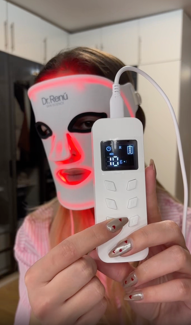 how to use dr renu led face mask